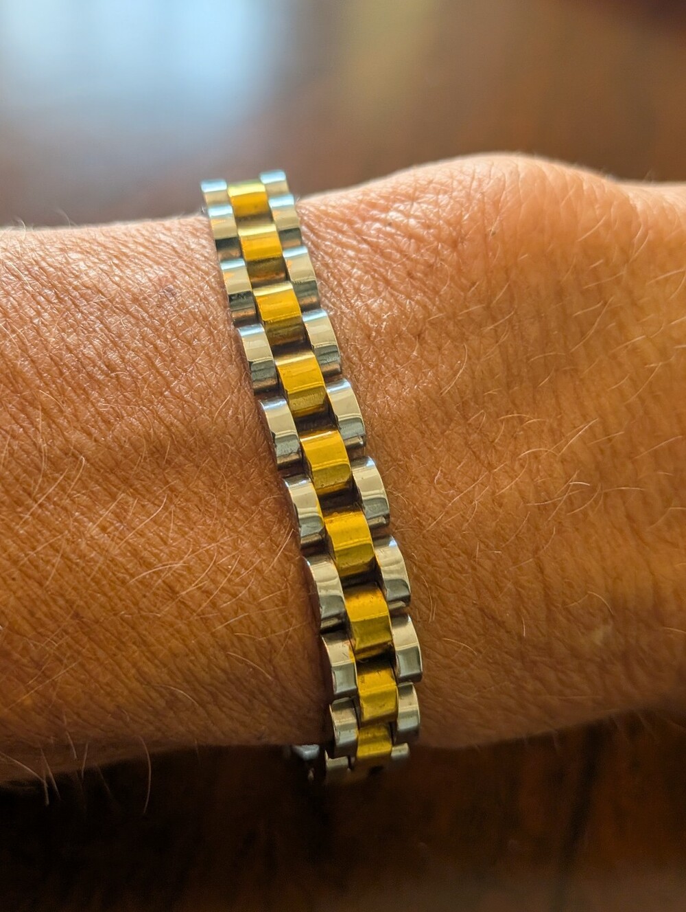 Two-Tone Stainless Steel Bracelet - Gold & Silver Links